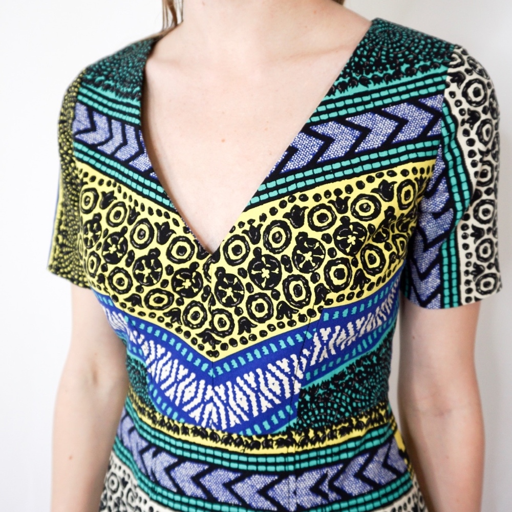 Plenty Tracy Reese Mixed Print Fit Flare Dress 390 - Picture 7 of 8